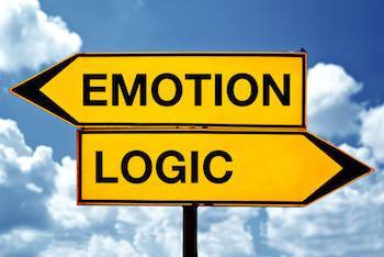 Emotion or logic, opposite signs
